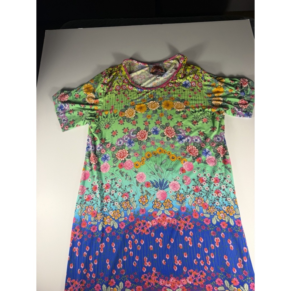 Johnny Was Los Angeles Womens XL Bamboo Floral Ombre Tunic Top Boho